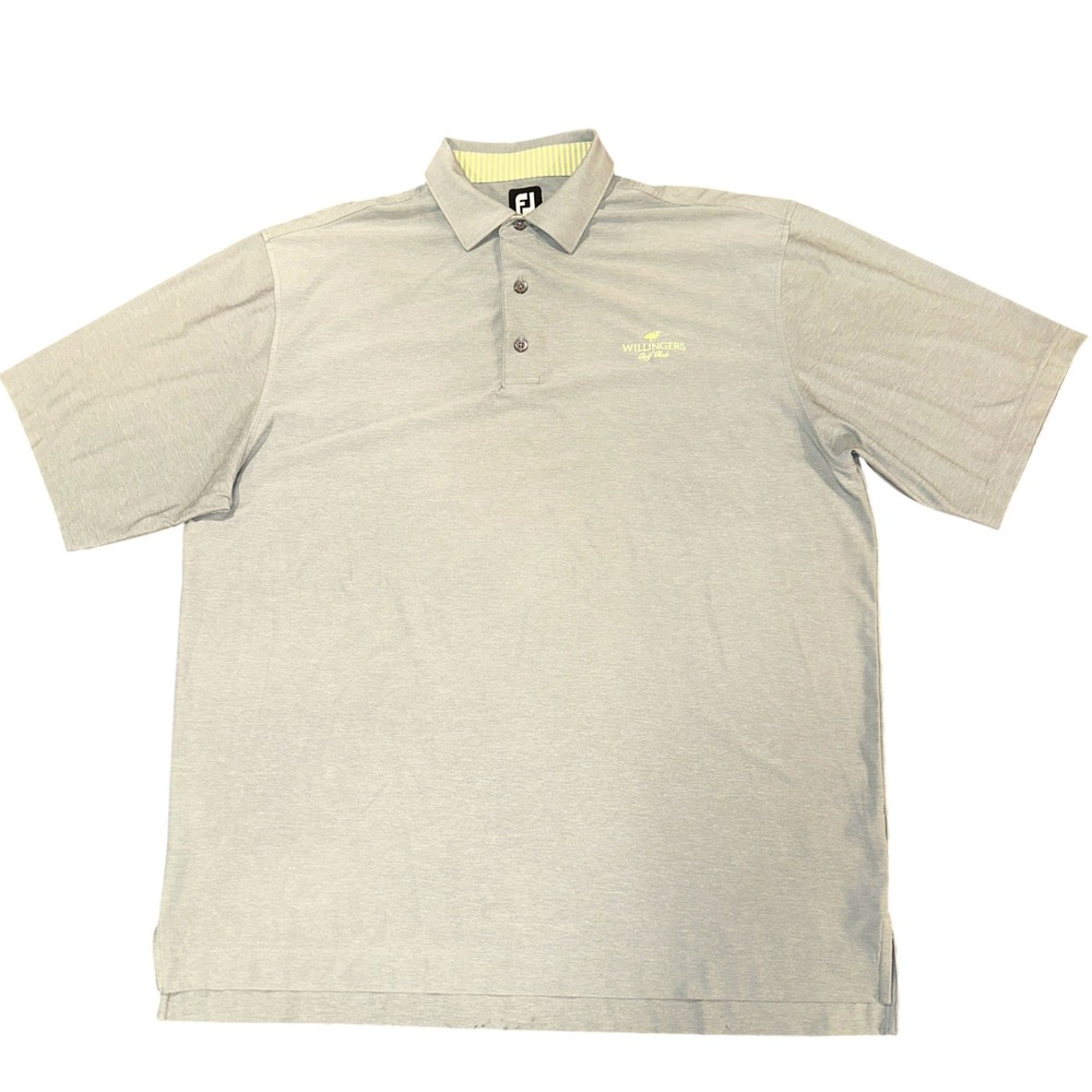 FootJoy Mens XL ProDry Golf Polo Shirt Sage Green Willingers Golf Club Logo - Picture 2 of 10